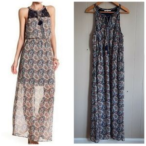 Daniel Rainn Maxi Dress Paisley Tassels XL